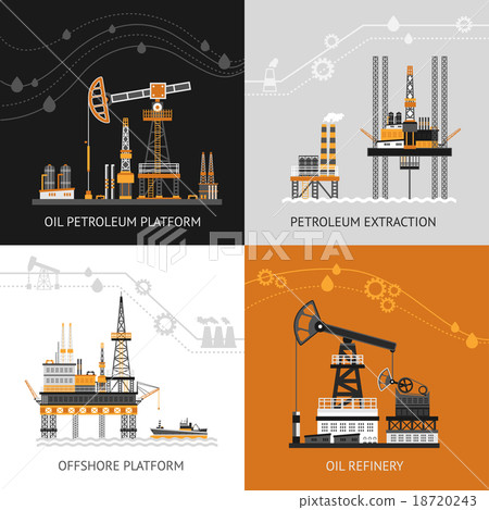 Oil Petroleum Platform Set 18720243