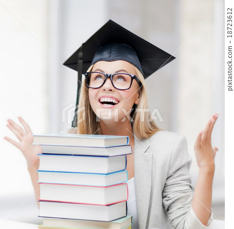 happy student in graduation cap happy student in graduation cap 18723612