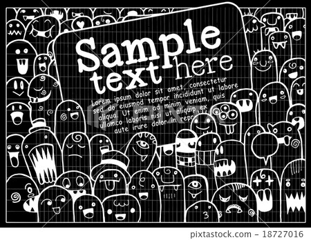 Hand drawn Aliens and Monsters cartoon doodle 18727016