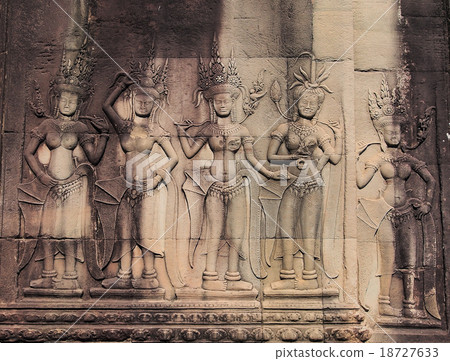 Apsara carving, Angkor wat, Cambodia Apsara carving, Angkor wat, Cambodia 18727633