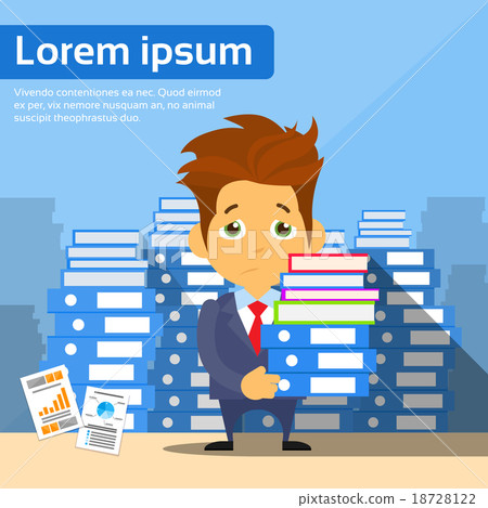 Sad Businessman Study Problem Hold Pile Stack Sad Businessman Study Problem Hold Pile Stack 18728122