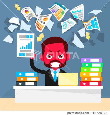 Business Man Red Face Problem, Throw Papers 18728128