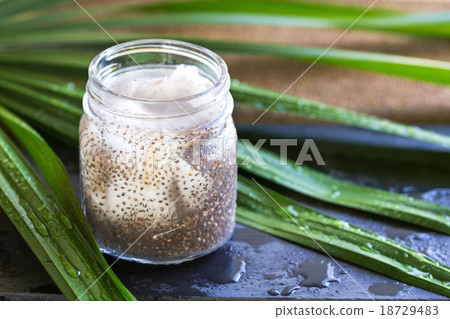 Chia in fresh coconut water 18729483