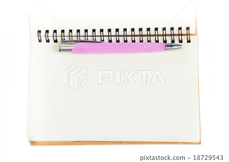 Notebook and pink pen Notebook and pink pen 18729543