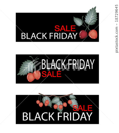 Red Cherries on Black Friday Sale Banner 18729645