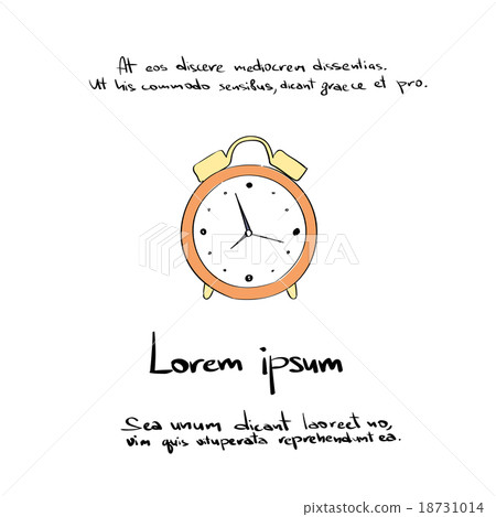 Clock Hand Draw Color Icon Vector 18731014