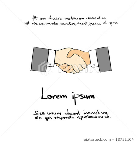 Handshake Color Draw Icon Hand Shake Vector 18731104