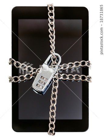 tablet pc chained by chain with combination lock 18731865