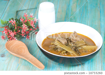 Cockle curry with Morning glory , Cockle curry with Morning glory , 18733260