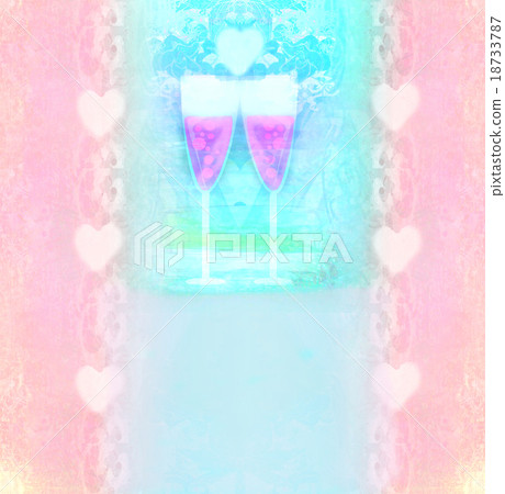 Wedding invitation with glasses of champagne 18733787