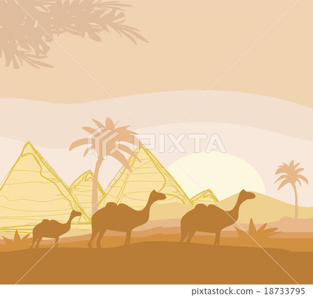 camel caravan in wild africa landscape camel caravan in wild africa landscape 18733795