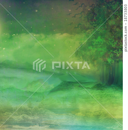 night forest in mountain night forest in mountain 18733803