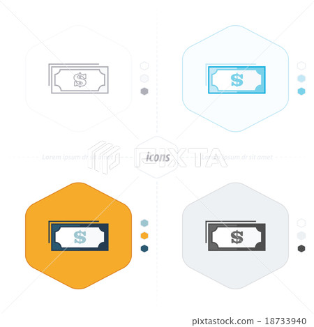 Flat icon of money vector icon - Stock Illustration [18733940] - PIXTA