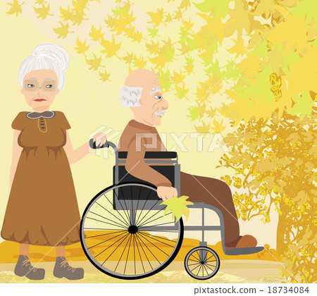 Senior couple in autumn day 18734084