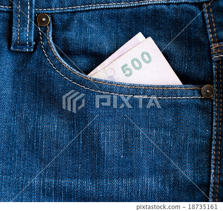 The jeans pocket with money The jeans pocket with money 18735161