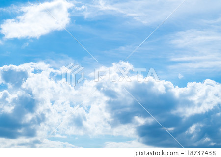 Sky and clouds Cumulus cloud stratum cloud autumn sky white clouds and blue sky background material copy space character space Sky and clouds Cumulus cloud stratum cloud autumn sky white clouds and blue sky background material copy space character space 18737438