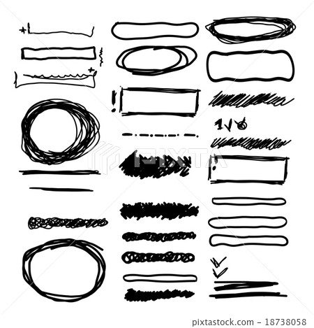 Hand drawn frames, lines and circle collection 18738058