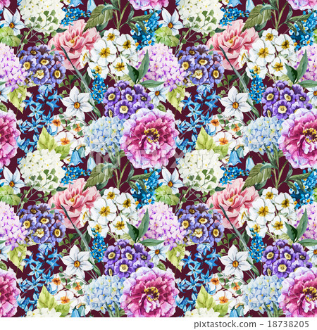 Watercolor floral pattern 18738205