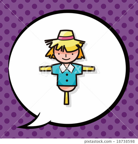 Scarecrow doodle, speech bubble 18738598