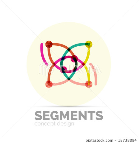 Abstract geometric linear hipster floral icon 18738884