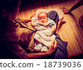baby infant with great-grandparents. Asian style 18739036
