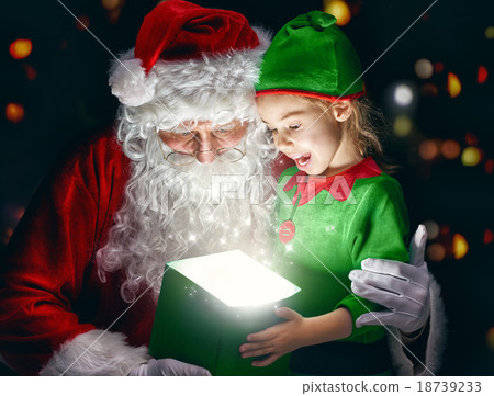 Santa Claus and little girl Santa Claus and little girl 18739233