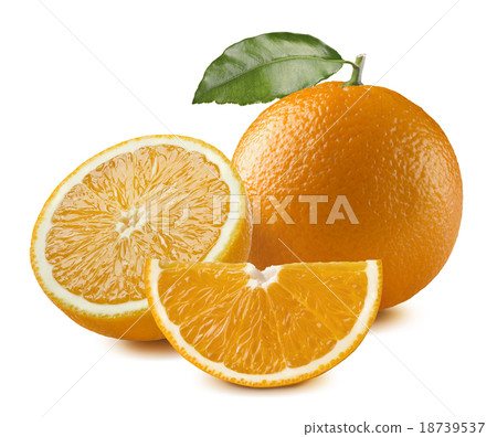 Orange leaf half quarter piece isolated Orange leaf half quarter piece isolated 18739537