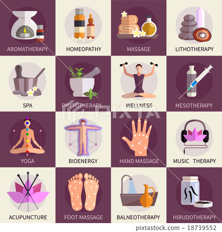 Alternative Medicine Icons Set - Stock Illustration [18739552] - PIXTA