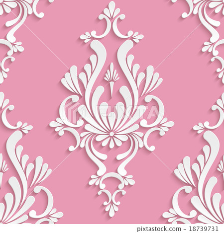 Vector Floral Damask Seamless Pattern - Stock Illustration [18739731 ...