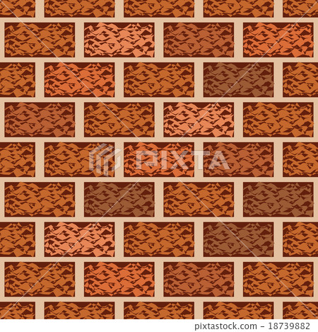 Brown brick wall seamless pattern vector 18739882