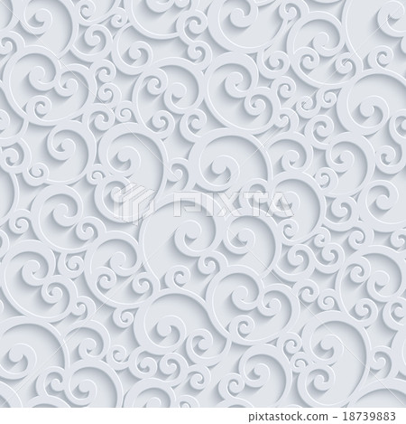 Vector 3d Floral Damask Seamless Pattern 18739883