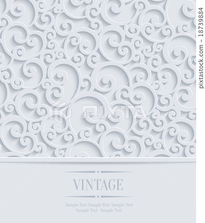 Vector 3d Vintage Invitation Card 18739884
