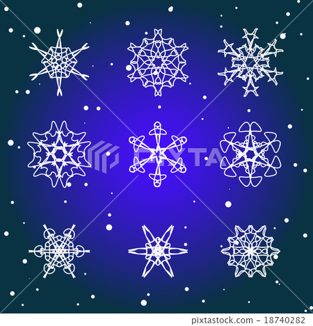 Snowflake Set. Christmas and new year concept 18740282