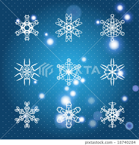 Snowflake Set. Christmas and new year concept 18740284