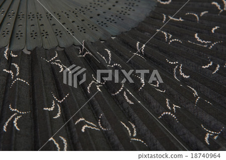 Close up black oriental  fan 18740964
