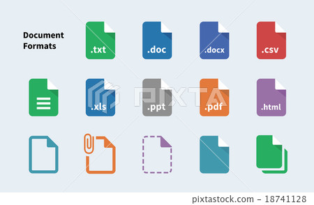 File Formats of Document icons File Formats of Document icons 18741128