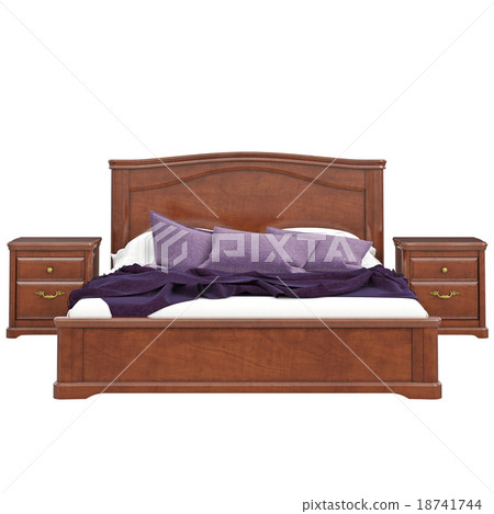 Bed of wood, front view Bed of wood, front view 18741744