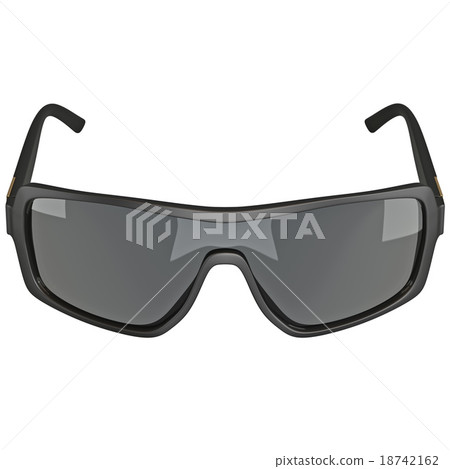 Black modern eyewear with large all-glass Black modern eyewear with large all-glass 18742162