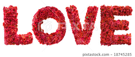 I love you of pink rose petals isolated on white 18745285