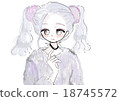 拿著窒息物的婦女 18745572