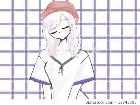 Knit cap and oversize T-shirt Knit cap and oversize T-shirt 18745583
