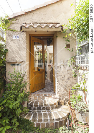 French country house entrance landscape 18746920