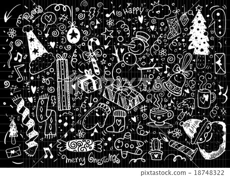 Hand drawn Christmas characters and elements 18748322