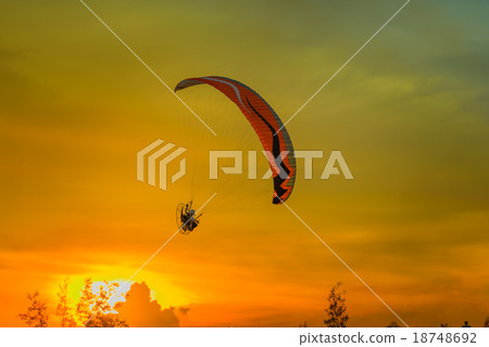 Paramotor Flying Silhouette 18748692