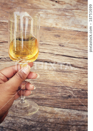 Selfie of hand with glasses brandy Selfie of hand with glasses brandy 18751699