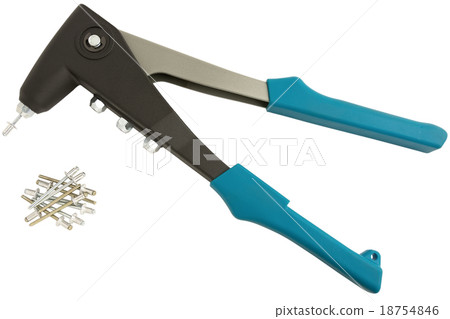 Rivet gun and Pop rivets. 18754846