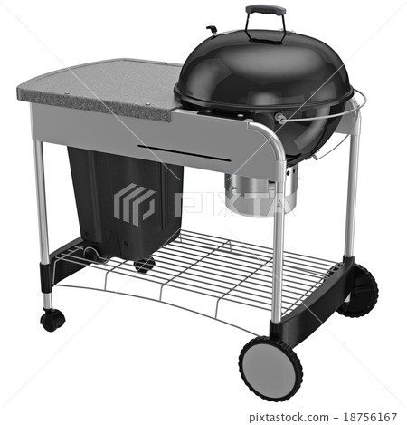 Grill on wheels with metal bars chrome plating Grill on wheels with metal bars chrome plating 18756167