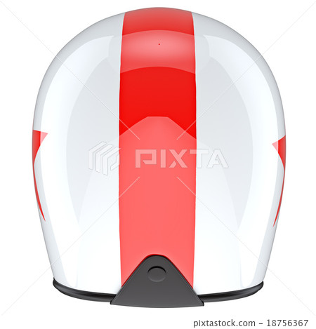 Red and white store helmet