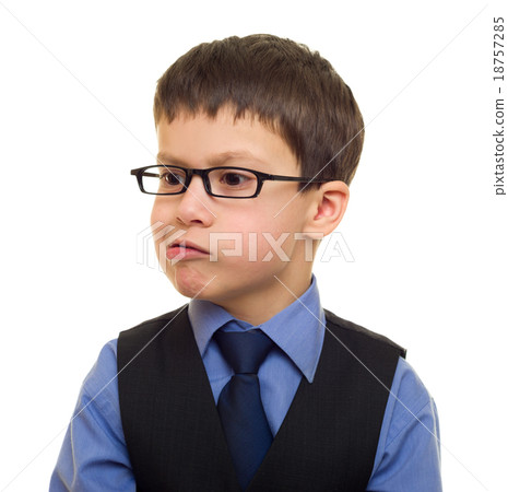 圖庫照片: portrait of a boy in business suit