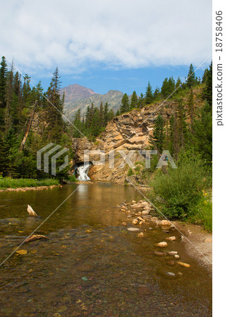 Waterfall in Glacier National Park 18758406